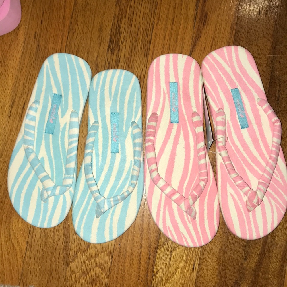 Mella Suede Zebra flip flops